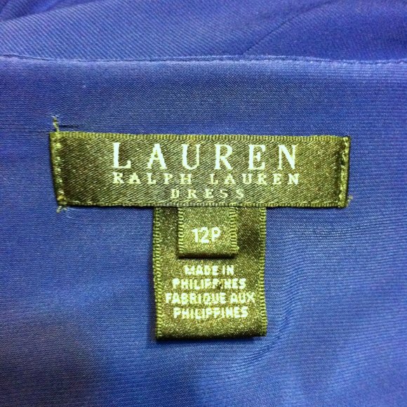 Lauren Ralph Lauren Royal Blue Surplice Dress - Picture 7 of 8
